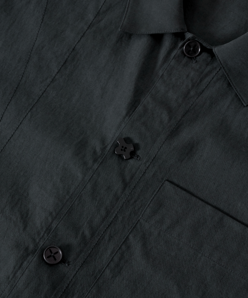 WAVE STITCH HALF-SLEEVED SHIRT_BLACK