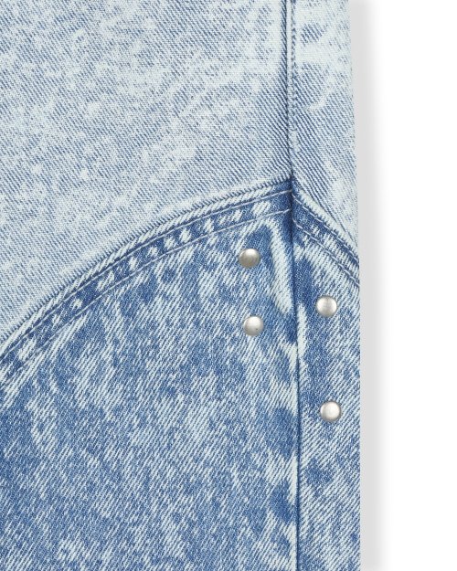 STUDED WESTERN JEAN ACID WASHED