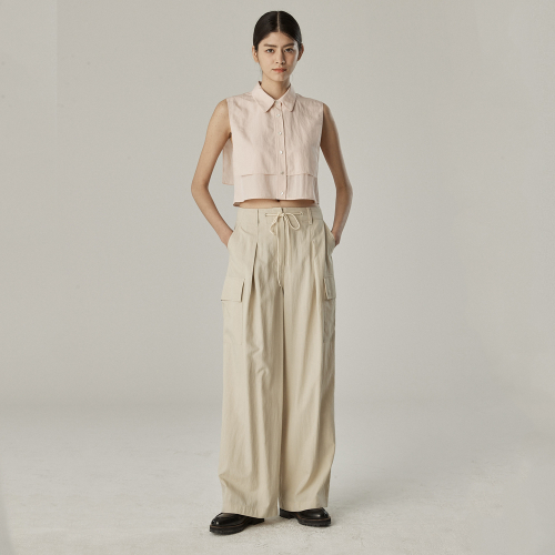 Нейлоновые брюки карго утилити_L/Beige