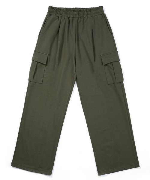 Широкие спортивные карго-брюки со складкой Khaki