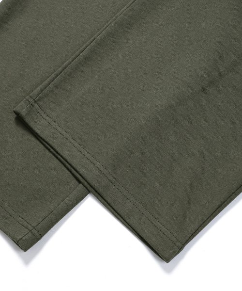 [Summer or fleece or all-season fabric selection] One-pleat wide sweat cargo pants khaki thumbnail 5