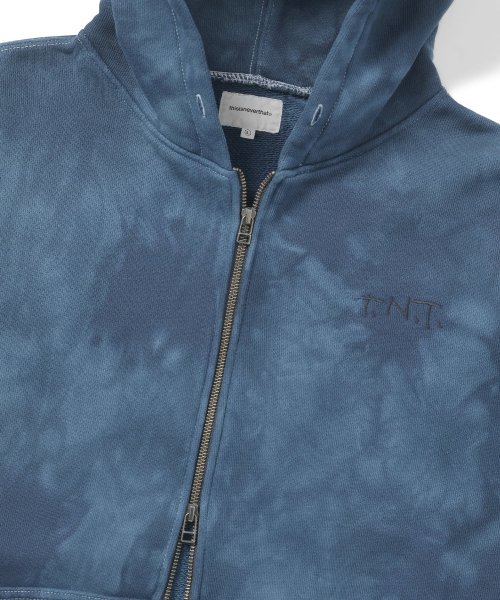 MUSINSA | thisisneverthat® Uneven Dyed Zip Hoodie Blue