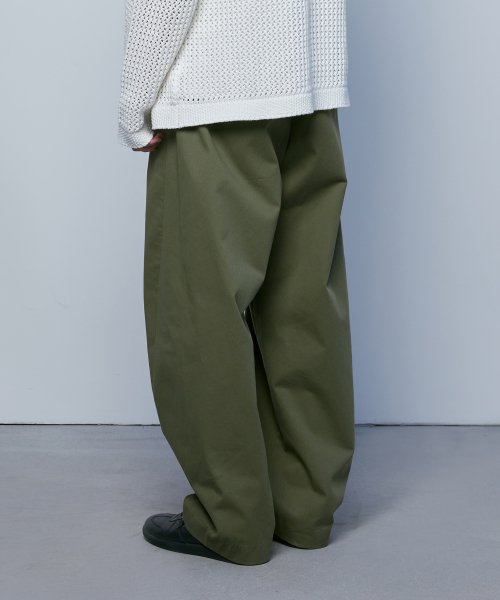 Широкие хлопковые брюки со швами KHAKI