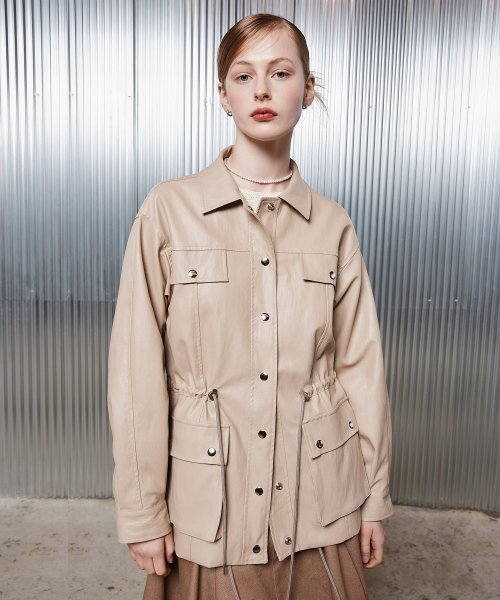 L2 LEATHER POCKET JUMPER(бежевый)