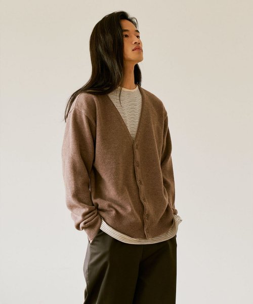 WOOL CASHMERE BASIC кардиган [ CINAMON ]