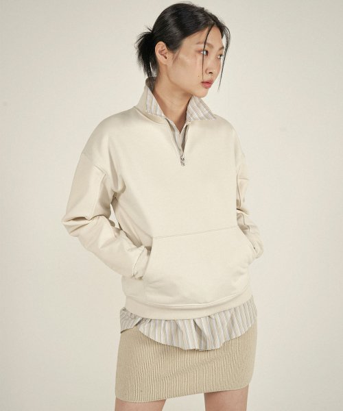 PATCHED HALF ZIPUP [ CREAM ]