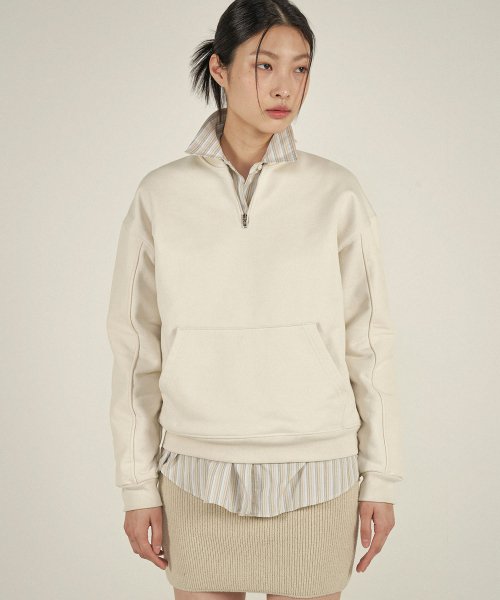 PATCHED HALF ZIPUP [ CREAM ]