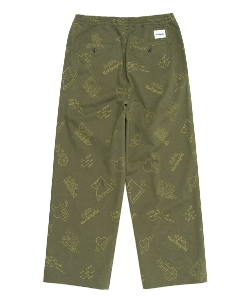 ALLOVER PRINT TWILL EASY PANT - хаки