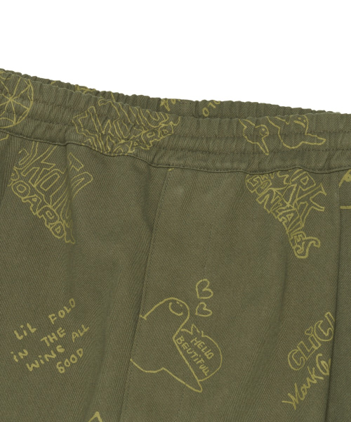 ALLOVER PRINT TWILL EASY PANT - хаки