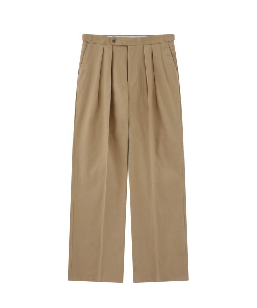 [Easy line] Herringbone cotton Wide штаны (бежевый)