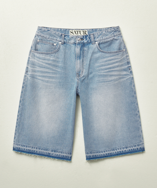 Джинсовые бермуды свободного кроя Light Blue