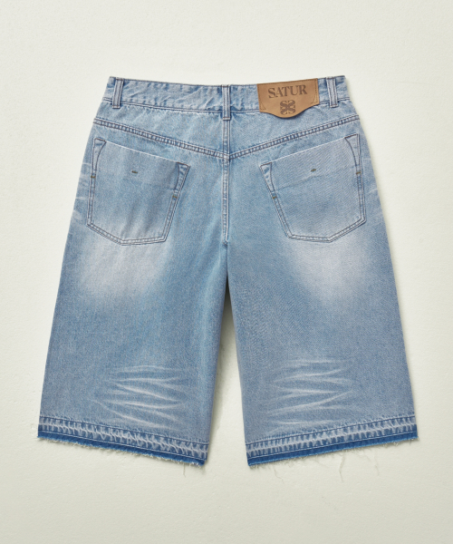 Джинсовые бермуды свободного кроя Light Blue