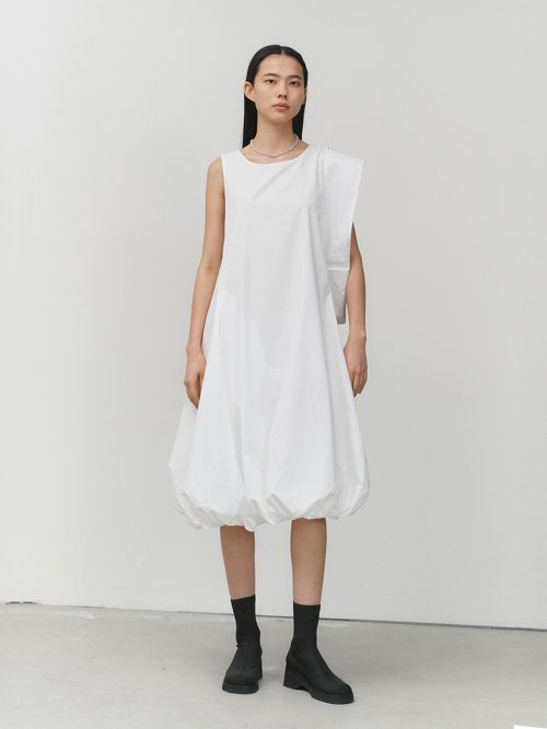 MUSINSA | AMOMENTO COTTON VOLUME DRESS (WHITE)