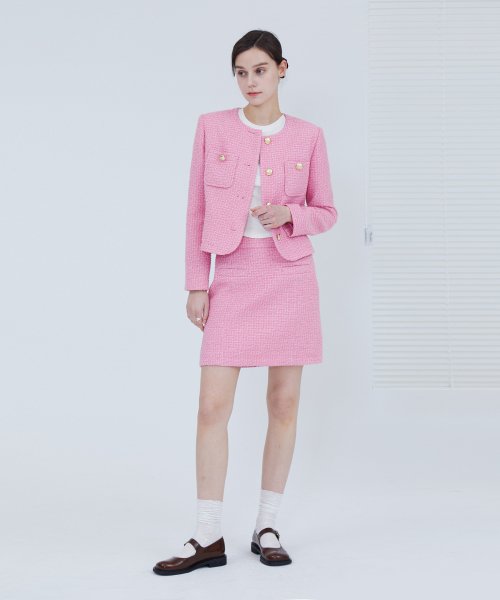 Классический твидовый жакет Pink