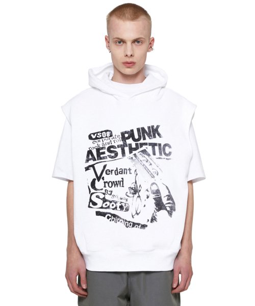 MUSINSA | VIVASTUDIO PUNK AESTHETIC HOOD VEST [WHITE]