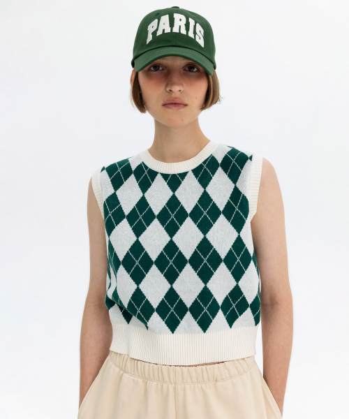 ARGYLE MIX VEST - зеленый