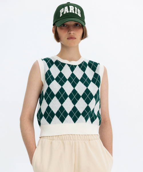 ARGYLE MIX VEST - зеленый