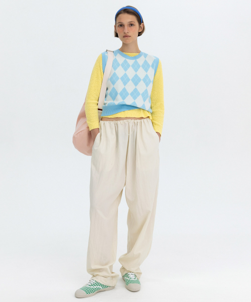 ARGYLE MIX VEST - SKY синий