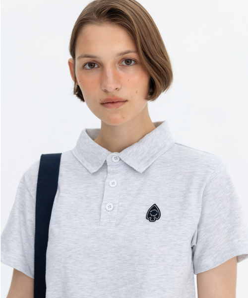 EMBLEM PATCH POLO TEE - MELANGE серый