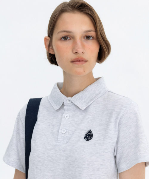 EMBLEM PATCH POLO TEE - MELANGE серый