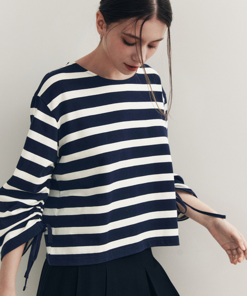 Футболка в полоску с бантом Stripe Navy