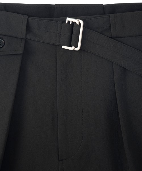 Belted Pocket Wide штаны - черный