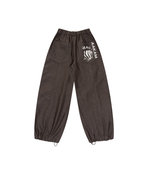Knee Pin-tuck Printed Denim штаны (Brown)