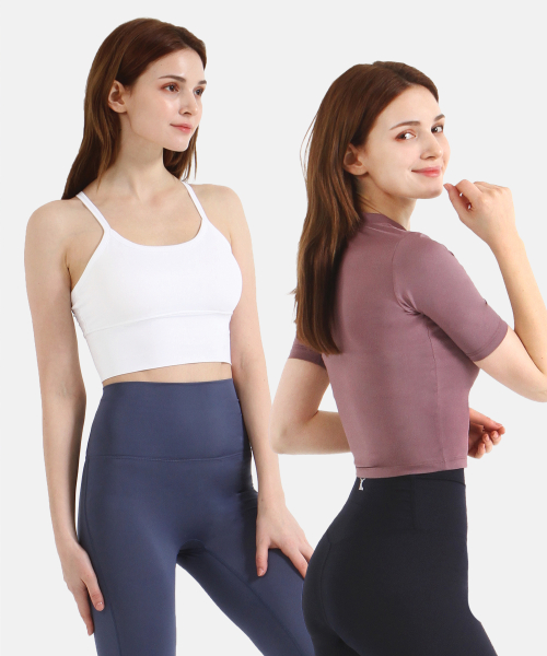 Набор: топ-бра Tulip + кроп-футболка Plain 2PACK