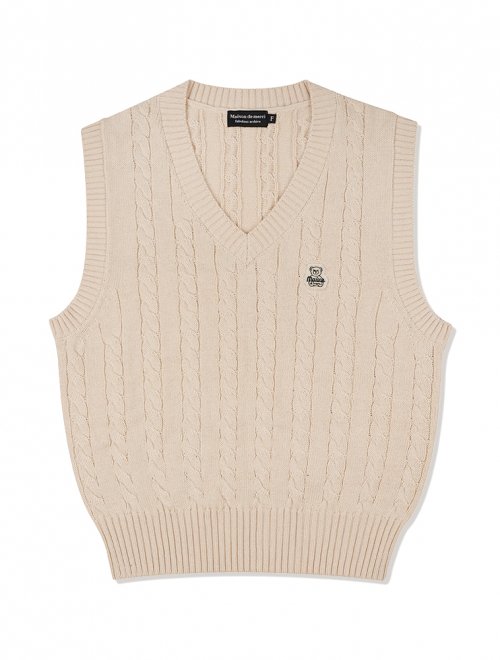 Женский классический кроп-жилет вязаный Beige FCD1KT203W