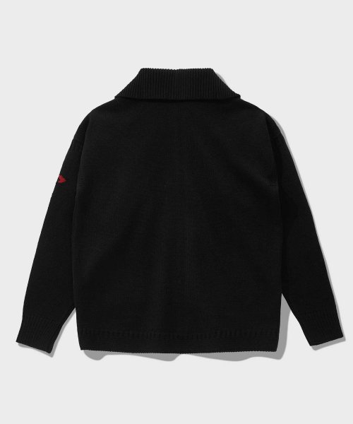 Шерстяной кардиган на молнии с логотипом F (Black)