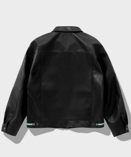 Кожаная куртка на молнии (Black)