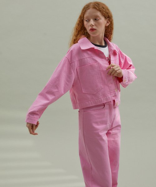 Укороченная вареная куртка, Pink