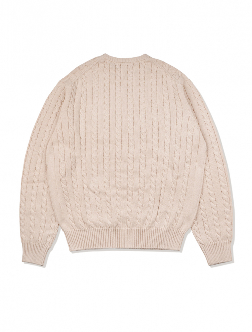 Унисекс джемпер косами с круглым вырезом Beige (FCD1KT207M)
