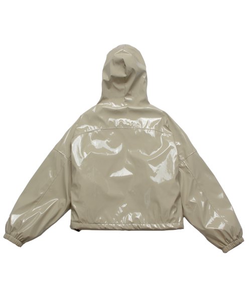 Двусторонний глянцевый анорак на молнии Beige