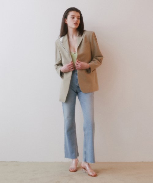 Unbalance Dot Wool Daddy-fit куртка (Beige)