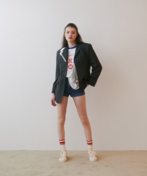 Unbalance Dot Wool Daddy-fit куртка (серый)