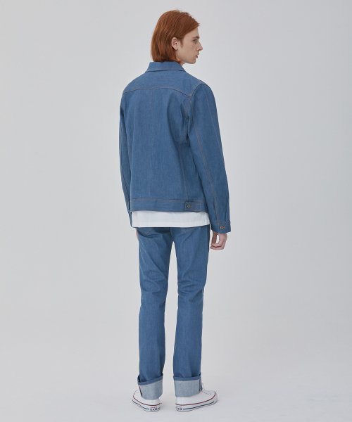 Джинсовая куртка селвидж с одним карманом Blue