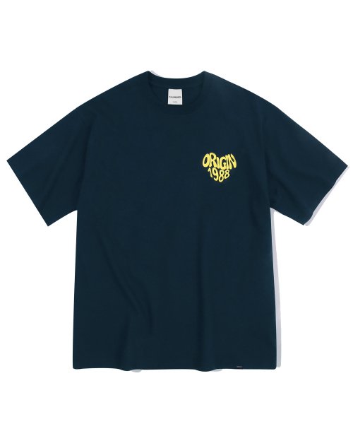 MUSINSA | FILLUMINATE Loose Fit Heart T-Shirt - Navy