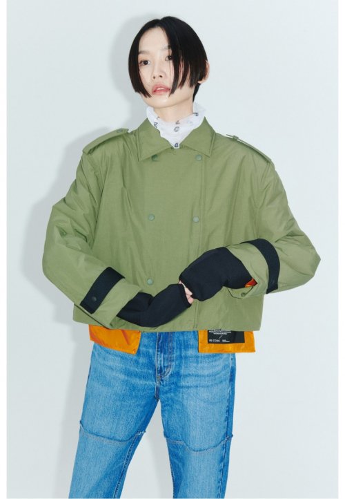 Женский укороченный тренч Padded crop trench coat_RQCAS22552KHX