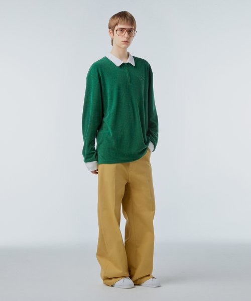 Широкие хлопковые брюки Ms - Beige