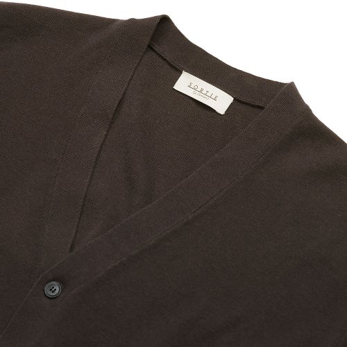 Essential Half Milano Cardigan (Brown)