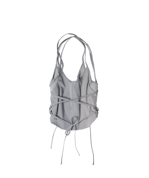 MUSINSA | OJOS Strap Back Sleeveless Top / Gray