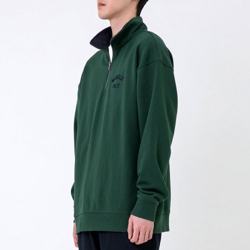 HALF ZIP CREWNECK Green