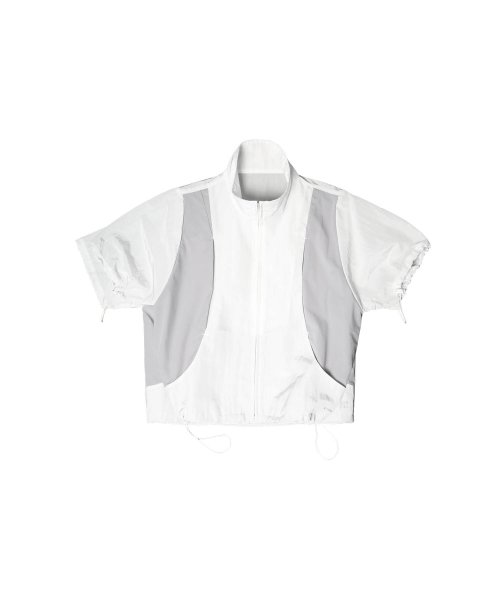 Curved карман String Zip-up / белый