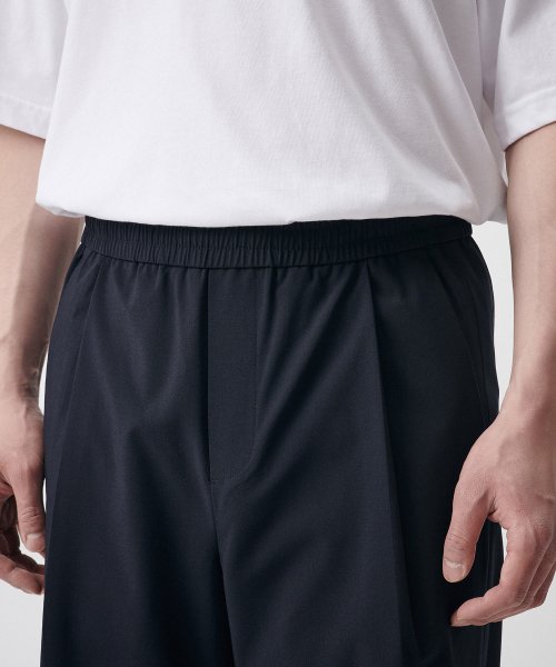 COOLTANDARD ONE TUCK широкий BANDING SLACKS тёмно-синий