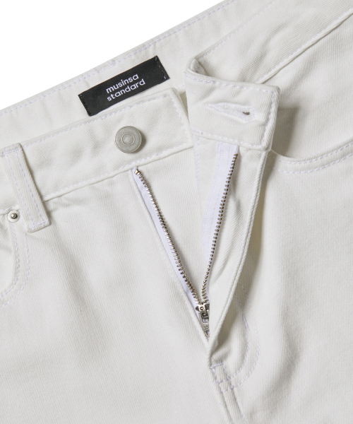 [Cooltandard] Women's Straight Denim Pants [White] thumbnail 6