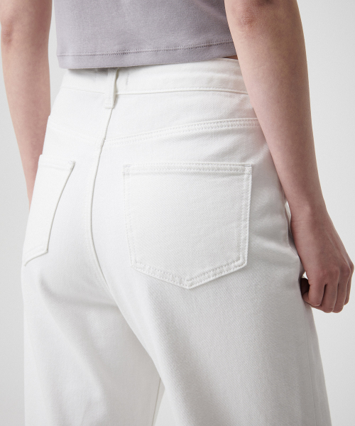 [Cooltandard] Women's Straight Denim Pants [White] thumbnail 8