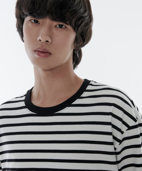 BRETON STRIPE RELAXED T-рубашка белый/чёрный