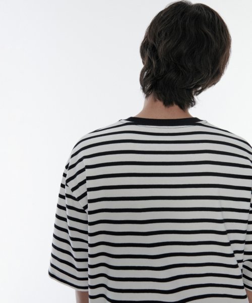 BRETON STRIPE RELAXED T-рубашка белый/чёрный