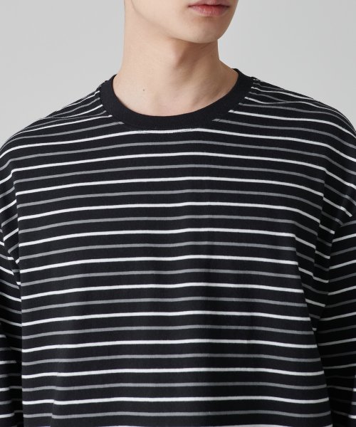 MULTI STRIPE RELAXED LONG SLEEVE T-рубашка 1 чёрный/белый